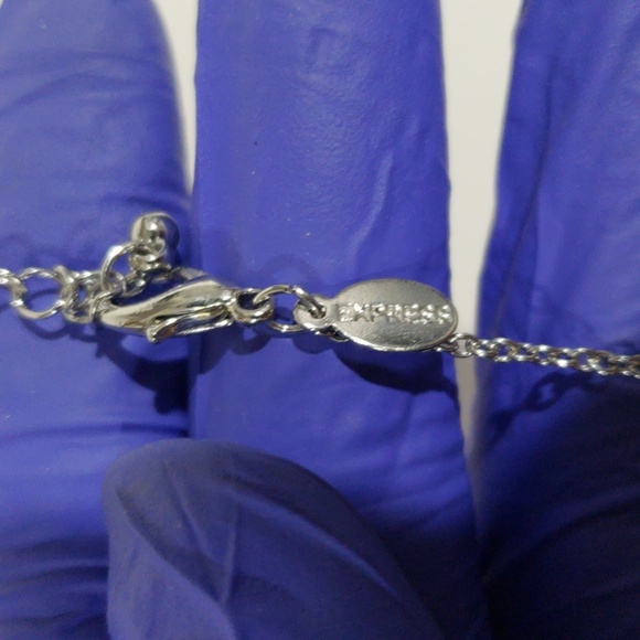 EXPRESS Silver Tone Pavé Crystal Rhinestone Ball Charm Necklace, Stylish Jewelry - Picture 9 of 9